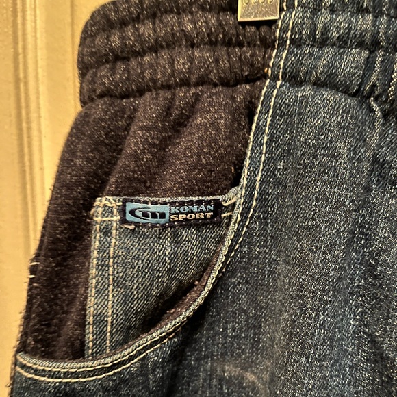 KOMAN SPORTS Men’s Denim Front & Sweatpants Back Pants. Sz XL. Waist 34. - Picture 4 of 9